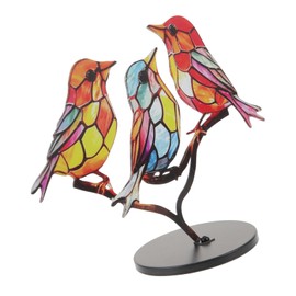 iplusmile Metal Bird Figurine with Base Elegant Desktop Bird Statue for Home Decor Unique Flock Ornament for Birthdays Weddings Housewarming Parties Creative Decorative Accent for Living