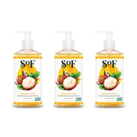 SoF - Jabón nutritivo para manos, con algas marinas hidratantes, coco y aceite de oliva, vegano y sin OMG, libre de ftalatos, sulfatos y parabenos, manteca de karité, botella de 8 onzas, paquete de 3