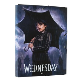 Grupo Erik A4 Portfolio Folder A4 Wednesday Addams Fan Item Document Folder A4 with Elastic Band - Notebook Folder A4 Notebook Box A4 School Bag Corner Binder Organiser Office Accessories School