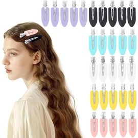 30 Piezas Broches para Cabello de Mujer,Pinza para Cabello,Broches para Cabello,Horquillas sin costuras,5 Negras,5 Blancas,5 Rosas,5 Azules,5 Moradas y 5 Amarillas
