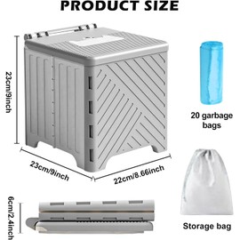 ZYHSLZ Orinal Portátil para Niños 3 en 1, Orinal de Viaje Plegable con Bolsas de Limpieza, Orinal Emergencia Niños, Anti-derrames, Fácil de Limpiar, para Camping, Auto y Emergencias, 3-5 Años (Gris)
