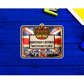 British Crown Gasoline Racing Motor Fuel Vintage Sticker 3.7"