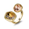 Melhill Antiqued Crystal Ring for Women Rhinestones Gemstones 18k Gold-Plated