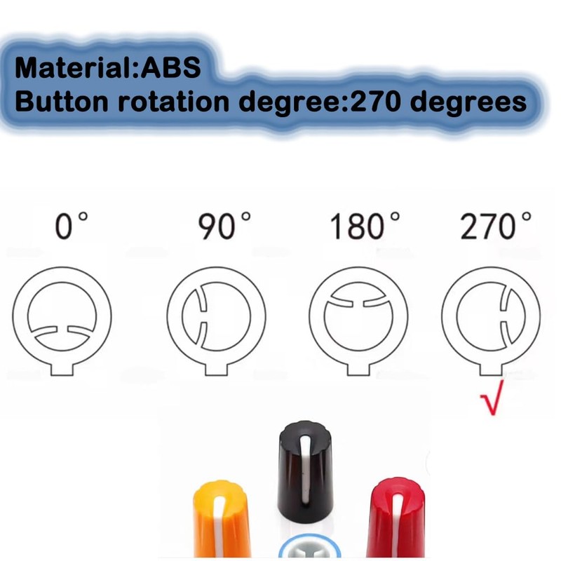 Bluejunior 30Pcs Mixer Knobs, 6mm D270 EQ Knob Replacement for