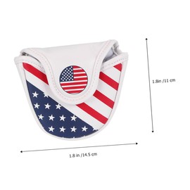 SUPVOX Synthetic Leather US Flag Putter Head Cover Durable Design High Strength Magnetic Closure Protects Against Scratches for Golf Clubs