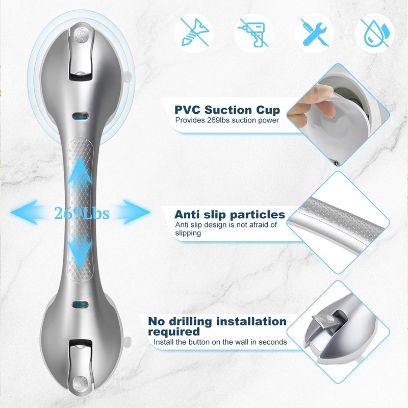 Daren Medical Suction Grab Bars for Bathtubs and Showers, Heavy
