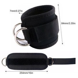 2 PCS Weightlifting Straps with D Ring,Adjustable Wrist Cuffs Gym,Padded Wrist Cuffs,for Cable Machines Strength Training Equipment,Black