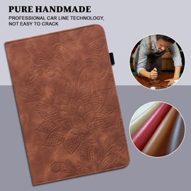 TUOLISG Case for Honor Pad X9 11.5-inch 2023,Luxury PU Leather cover with Multi-Angle Viewing Stand and Stylus,Brown