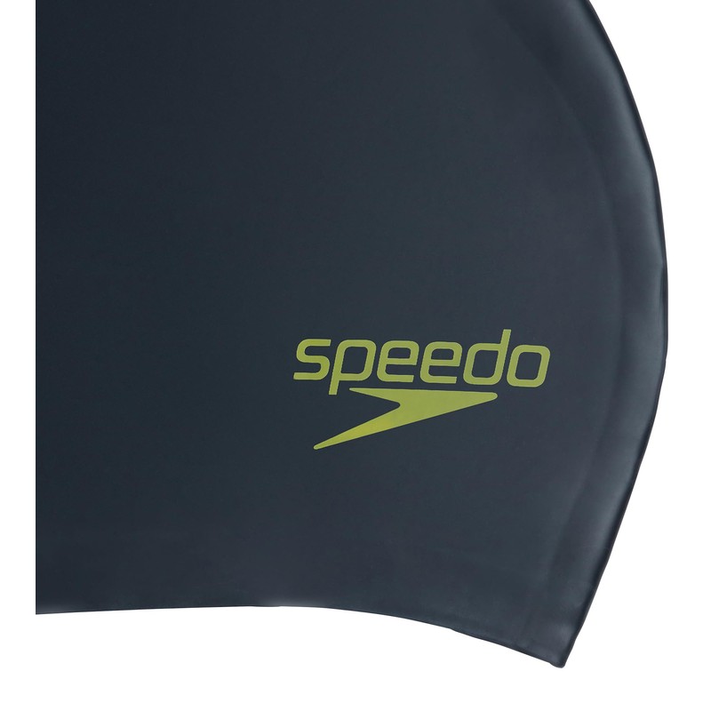 Speedo Kid's Long Hair Swimming Cap, Black/Acid Green, One Size