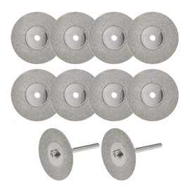 sourcing map 10 Pcs 30mm Diamond Cutting Wheels Cut Off Wheel with 2 Pcs Mandrels for Rotary Tool