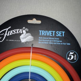 Fiesta 5 Piece FIESTA Silicone Trivet Set Colorful Hot Plates Heat Resistant 550° New