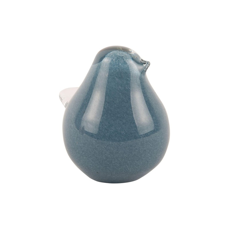 Present Time Fat Bird Statue Large Glass Soft Blue
