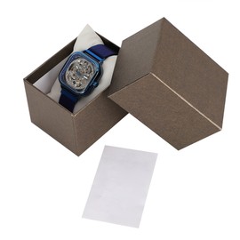FORSINING Stainless Steel Strap Waterproof  Hollow Automatic Mechanical Men WatchBlue