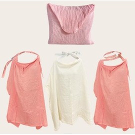 Generic Nursing Cover and Absorbent Pads Set for Discreet Breastfeeding, Avoid Leaks (pink)