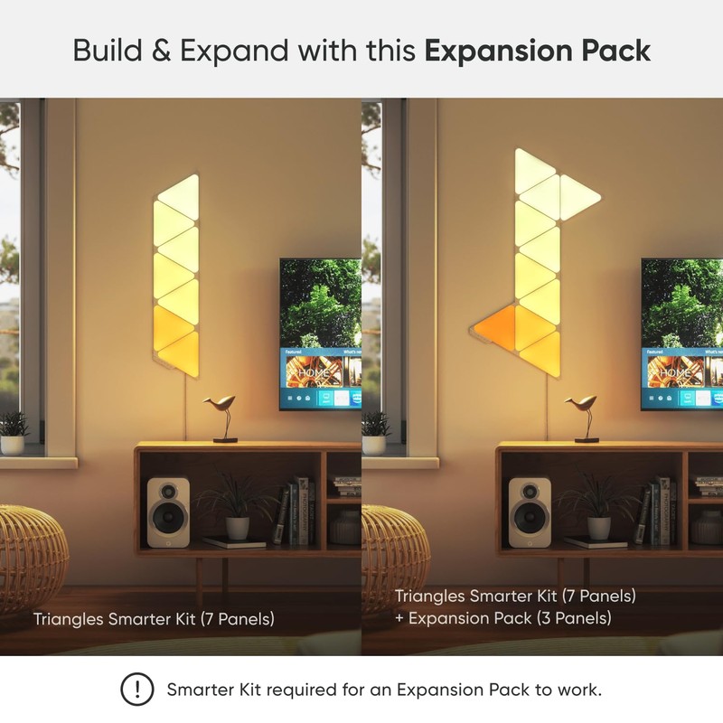 Nanoleaf Shapes LED Wall Lights, RGBW Smart Wall Panels with
