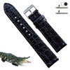 vinacreations Men's Crocodile Leather Watch Band, Replacement Watch Strap, Lizard