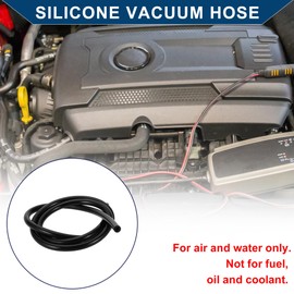 Hihaha Silikon-Vakuumschlauch für Automobil-Vakuumsysteme Hochtemperatur 5ft 1/4" 6mm ID 3,5mm Dicke 1 Stück Schwarz
