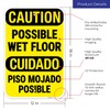 Caution Possible Wet Floor Bilingual Sign, 12x18 Inches, Rust Free