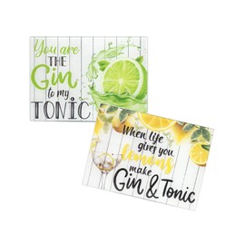 YöL 2x worktop saver chopping board glass kitchen non-slip gin tonic lemon lime