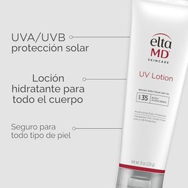 EltaMD Loción UV Protector solar corporal, SPF 30+ Protector solar, loción corporal con SPF Hecho con óxido de zinc y ácido hialurónico