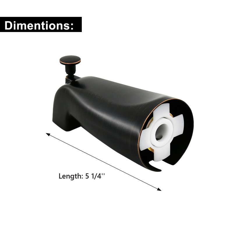Slip Fit Tub Spout with Pull-Up Diverter for 1/2 inch