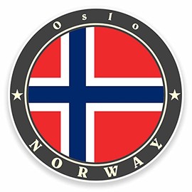 2 x 10cm Oslo Norway Vinyl Sticker Decal Laptop Car Bike Luggage Travel #9500 (10cm Wide x 10cm High)