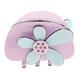 Women Girls Wave Jaw Clip Octopus Clamp Grip Bridal Wedding Party School Everyday Styling Tool Fine Thin Hair Accessories Butterfly Claw Small 6cm Roses Daisy Floral Flowers (Big Lilac Blue)