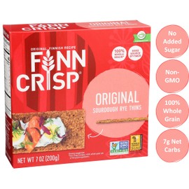 Finn Crisp Sourdough Rye Thins, Original Crispbread, 7 Ounce Boxes (Pack of 9)