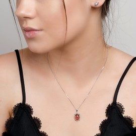 HENRYKA 925 Sterling Silver and Baltic Amber Turtle Tortoise Necklace, Sea-life Jewellery, Ocean Nautical Gifts