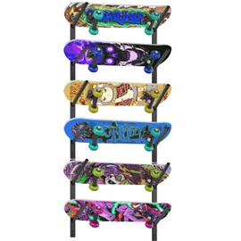 Skateboard Rack-6-Tier Skateboard Wall Mount & Snowboard Rack –Snowboard Wall Mount – Space-Saving Multi-Functional Storage Solution