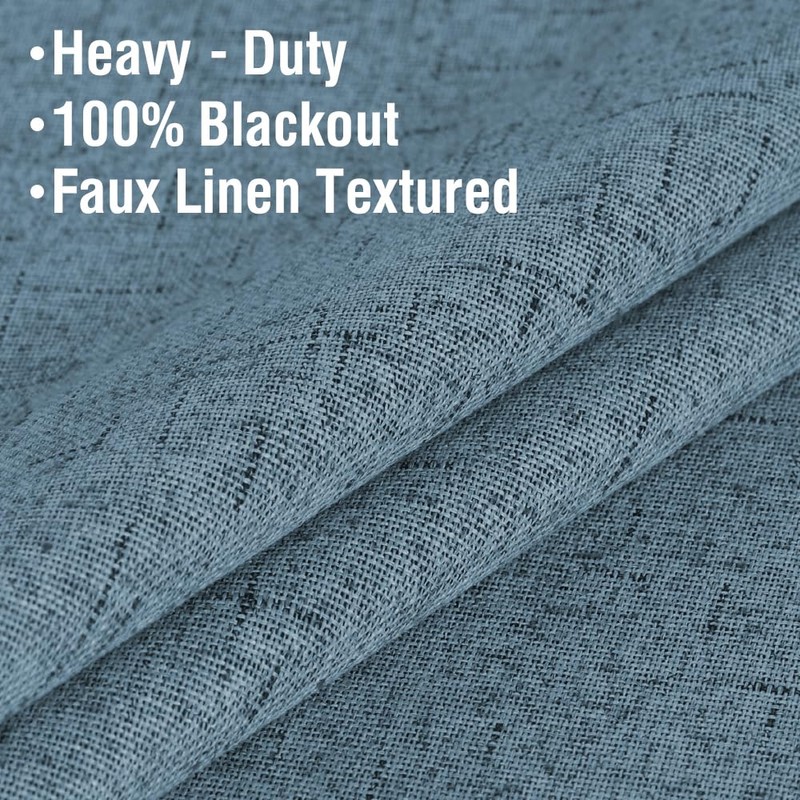 H.VERSAILTEX Linen Blackout Curtains 96 Inches Long 100% Blackout Thermal