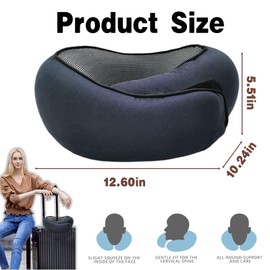 SHOOHS Travel Pillows for Airplanes,Neck Pillow Airplane Fits The Curve of Your Neck Wander Plus Travel Pillow Refer to Car Office Airplanes Travel Neck Pillow Refer to Adult and Kids (Navy Blue)
