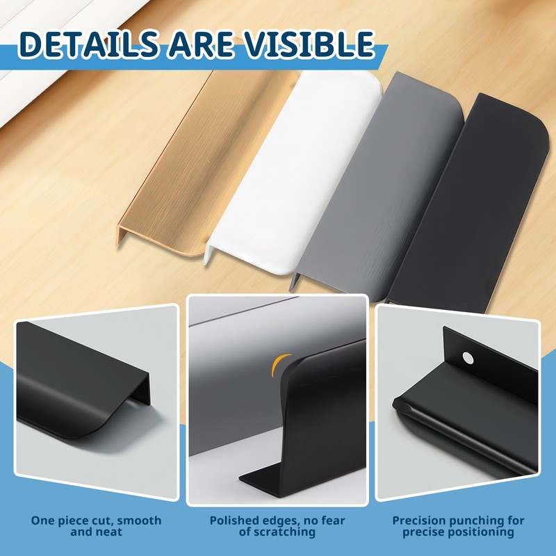 BangBoom 5 Pack 4.7" Length Flat Edge Finger Pulls for