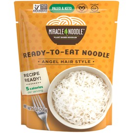 Miracle Noodle Ready to Eat Angel Hair Pasta, 7 Oz (Pack of 6), Plant Based Shirataki Konjac Noodles, 5 Calories, 1g Net Carbs Per Serving, Keto, Gluten-Free