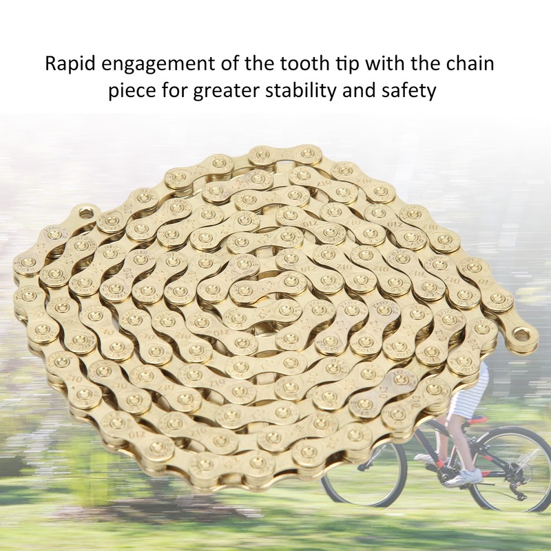 Bike Chain 116 Links 10 Speed Electroplating Rust Protection Mountain