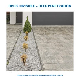 Rain Guard Water Sealers SP-1001 Salt Guard Concentrate Makes 1 Gallon - Clear Natural Finish - Penetrating Protection for Concrete and Masonry from Road Salt, Freeze Thaw, and Ice Damage