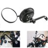 Unbranded Black Retro Round Mirrors For 8mm Harley Davidson Motorcycles