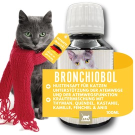 EMMA Hustensaft Katze I Thymian Bronchial Kräuter I Tropfen Anis Fenchel I Atemwegskräuter I Mittel Beruhigung Atemwege Husten I Schleimlöser I Hustenkräuter I Kräutermischung Katze 100ml