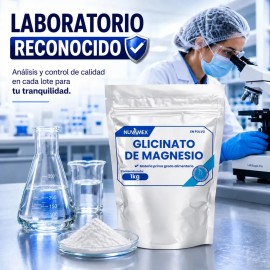 Nuvamex Glicinato de Magnesio en Polvo Sin Sabor 1 kg Vegano Sin Gluten                                                                               