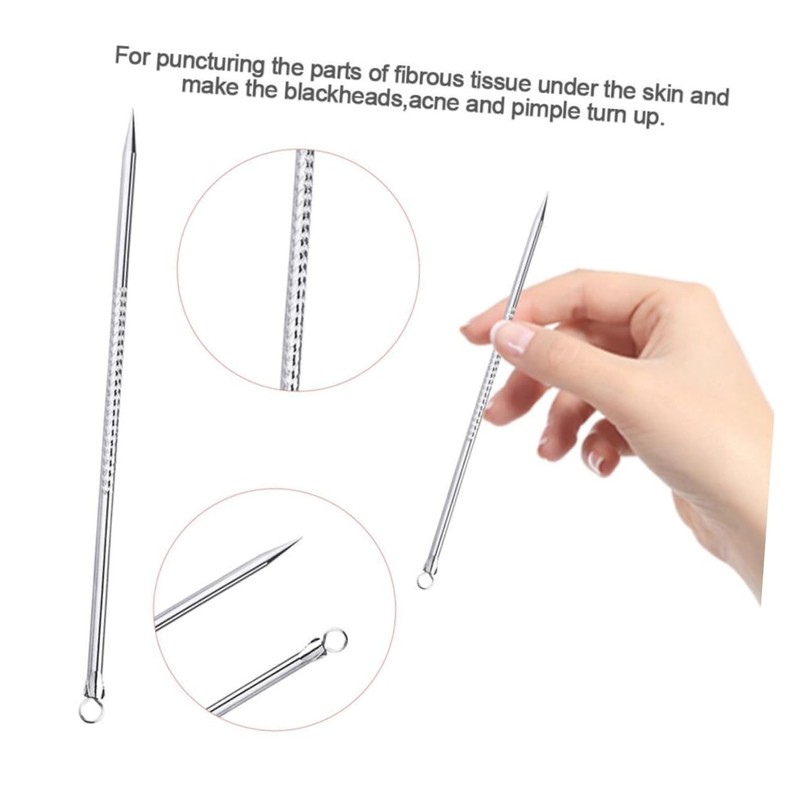 FOMIYES 5pcs Facial Blackhead Removal Tool Kit Pimple Popping Tool