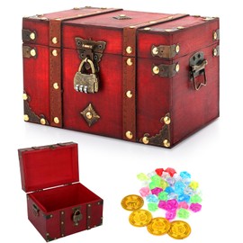 CSPone Booksafe with Combination Lock, Mini Book Safe with Combination Lock, Storage Box, Decorative Treasure Chest, Made of Leather, 22 x 15 x 14 (L)