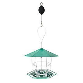 Lythor Bird Feeder with Bird Feeder Hook Pulley, Retractable Bird Feeder with a Latch Feature Hanging Bird Feeder Squirrel Proof for Outside and Garden Bird Feeding (2, with Hook Pulley)