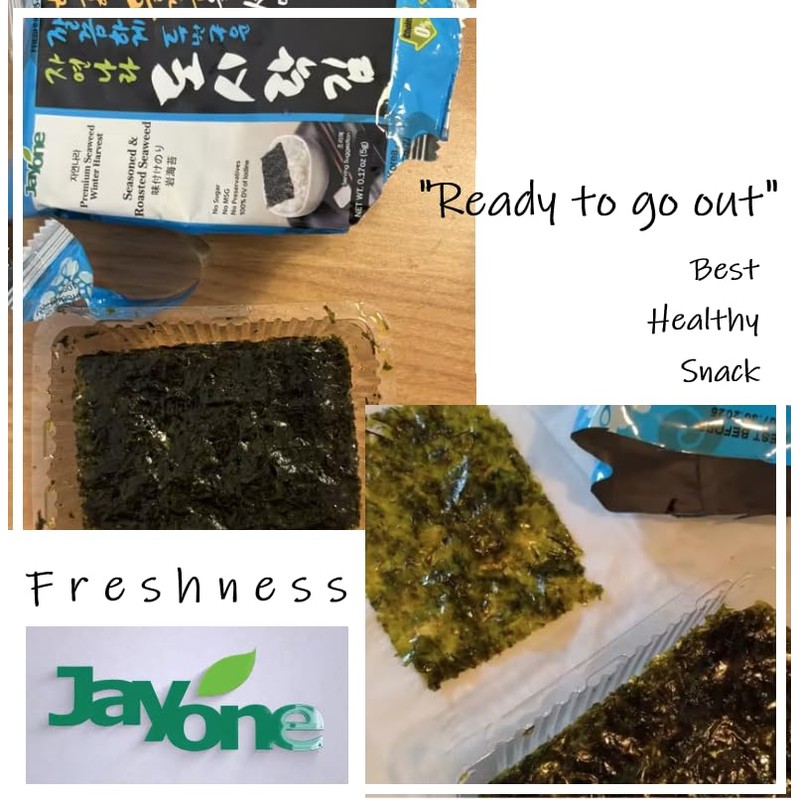 Korean Traditional Roasted Seaweed Snack, Lightly Salted Nori, Dried Seafood