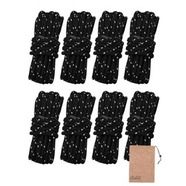 DaLaCa Paracord Tent Rope, Reflective Material, Thickness 0.16 / 0.20 in (4 / 5 mm), Length 13.1 ft (4 m), Load Capacity 661.4 lbs (300 kg), Universal Fittings, Storage Bag Included, Black, Set of 8