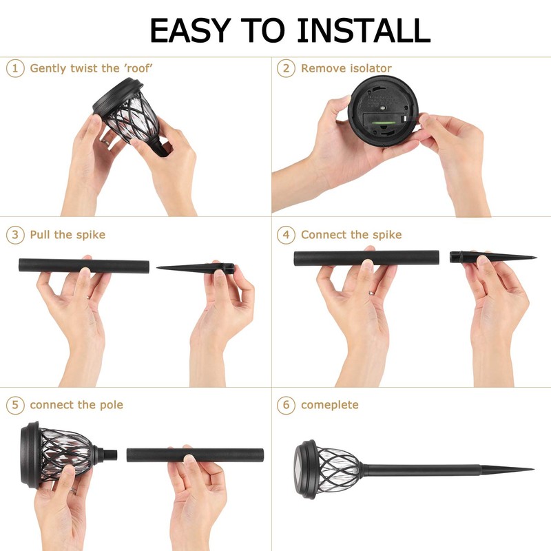 EXCMARK 10 Pack Solar Lights Outdoor Garden Pathway Solar Powered