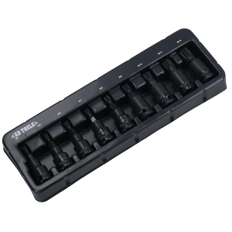 AB Tools Male Spline Impact Impacted Shallow Bit Sockets M5