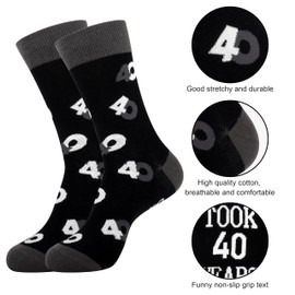 Moyel 40th Birthday Gifts for Men Funny Cotton Socks Birthday Gifts for Men Dad Birthday Gifts from Daughter Husband Birthday Gifts Cool 40 Year Old Birthday Gift for Him Men Gift Ideas