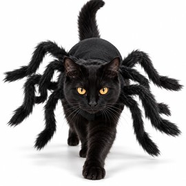 Spider Costume for Cats & Small Dogs – Black Halloween Pet Outfit for Parties, Cosplay & Festive Dress-Up