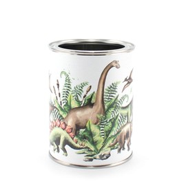 Pen Cup Dinosaur with 12 Triangular Colouring Pencils, Children's Pen Holder, Desk Organiser, Boy