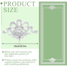 Pangda 2 Pcs Corner Wall Molding French Style Wainscoting Panels Flora Moulding Corner Panel Moulding Corners Wall Molding Kit for Frames Decor, Not Include Glue (Coquette Bow Style)